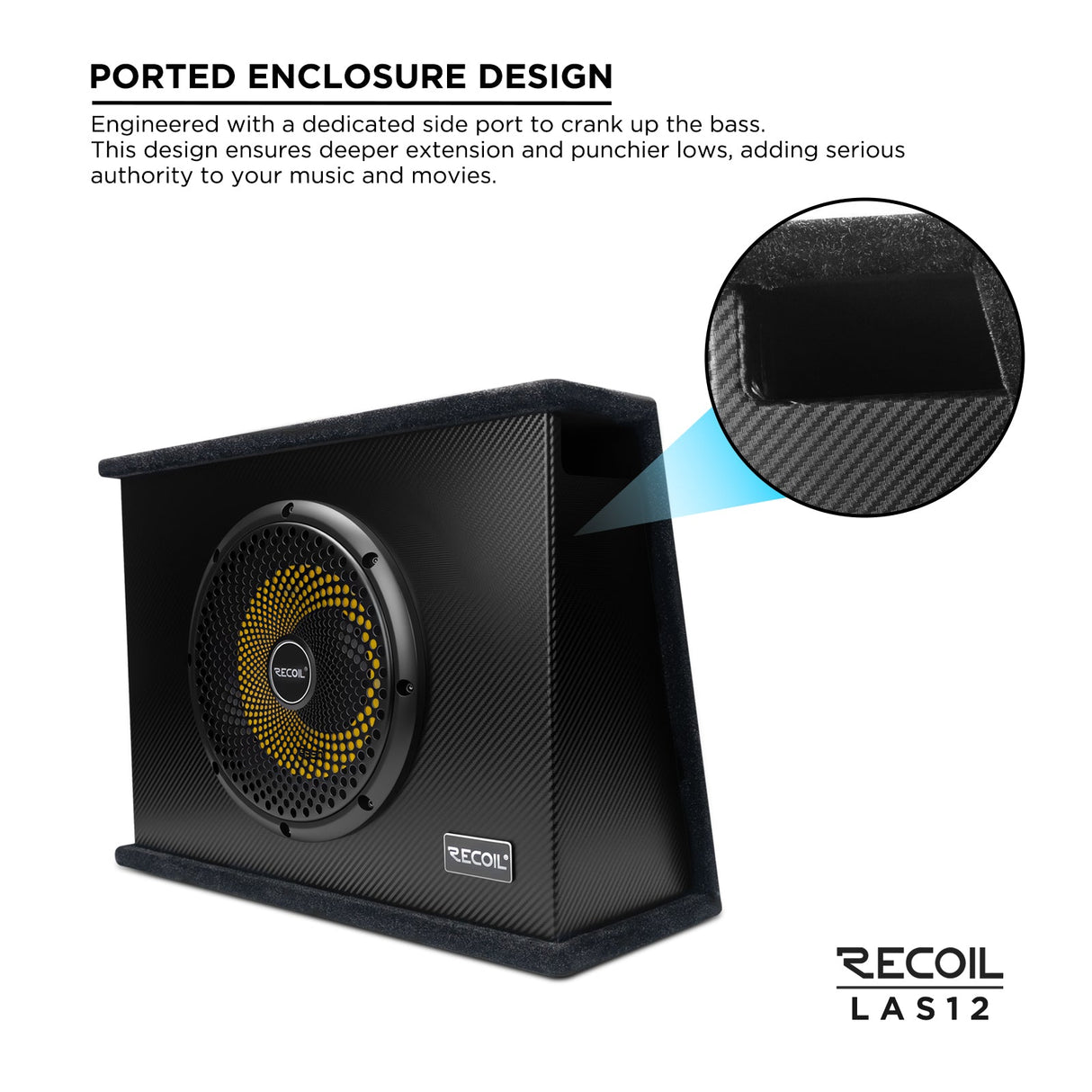 Recoil LAS12 12-Inch Slim Active Subwoofer 600W Peak