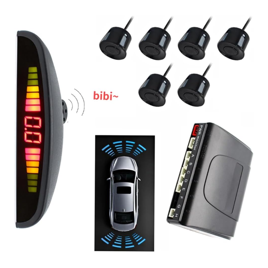 Car Reverse Radar Cars Parking Assistance Reversing Radar with 6 Sensors with LED Displa ...