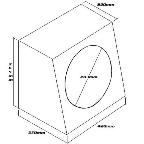 SUBWOOFER BOX FOR 12" SINGLE SUB BLACK