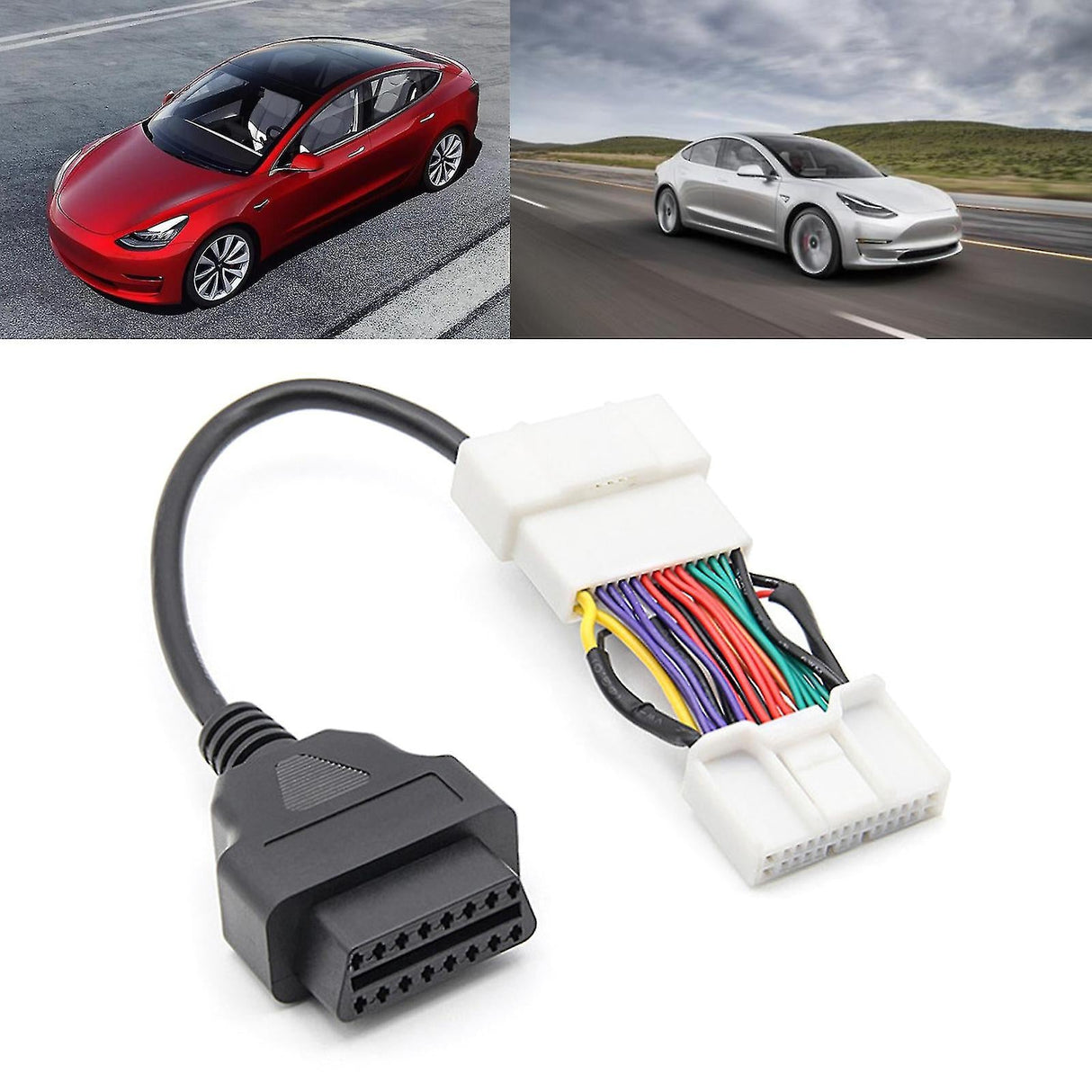 Tesla Model 3/Y 20192-21 26 pin to 16 pin OBD2 Adapter Diagnostic Cable F+M