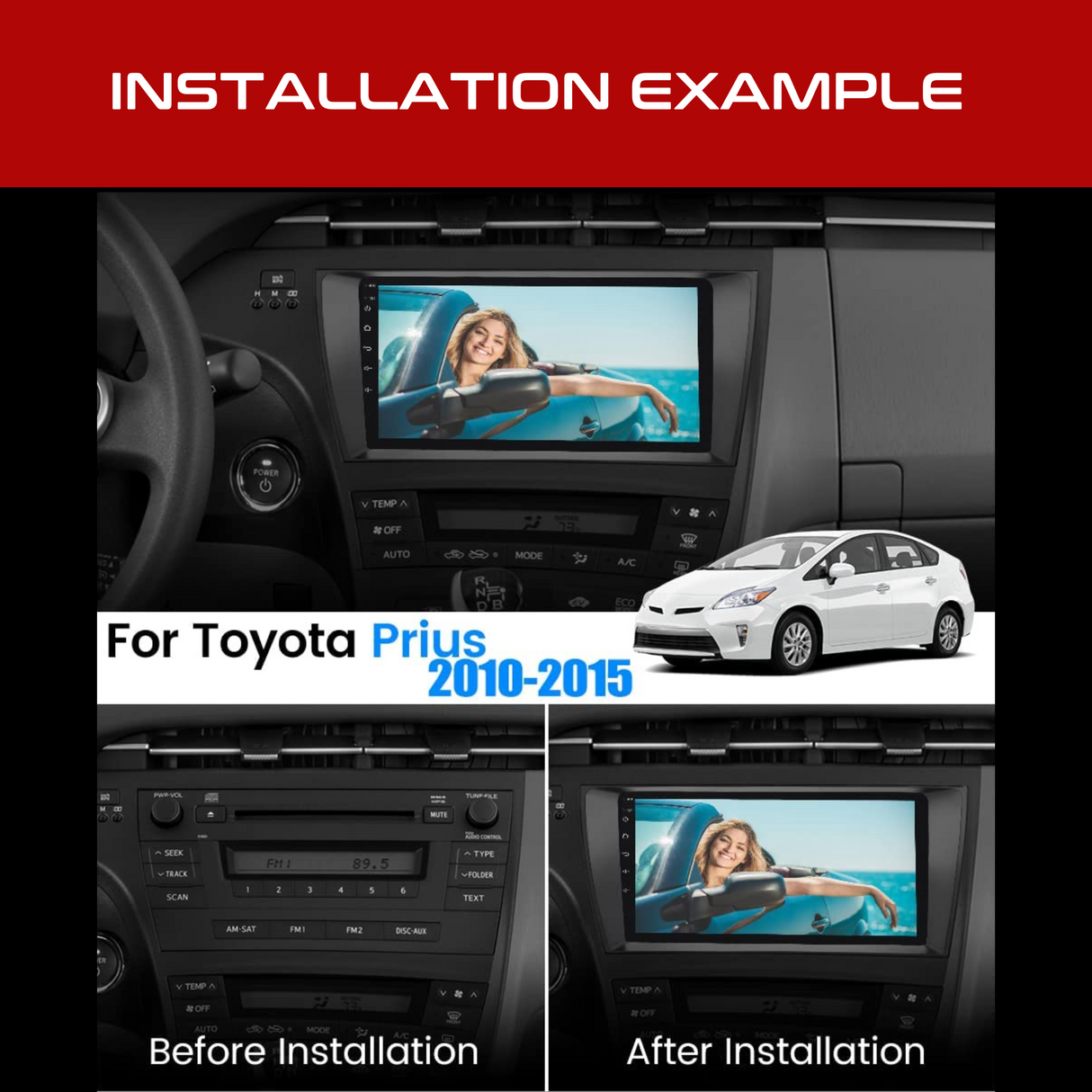 Daiko Multimedia Unit Wireless Carplay Android Auto For Toyota Prius 2010-2015