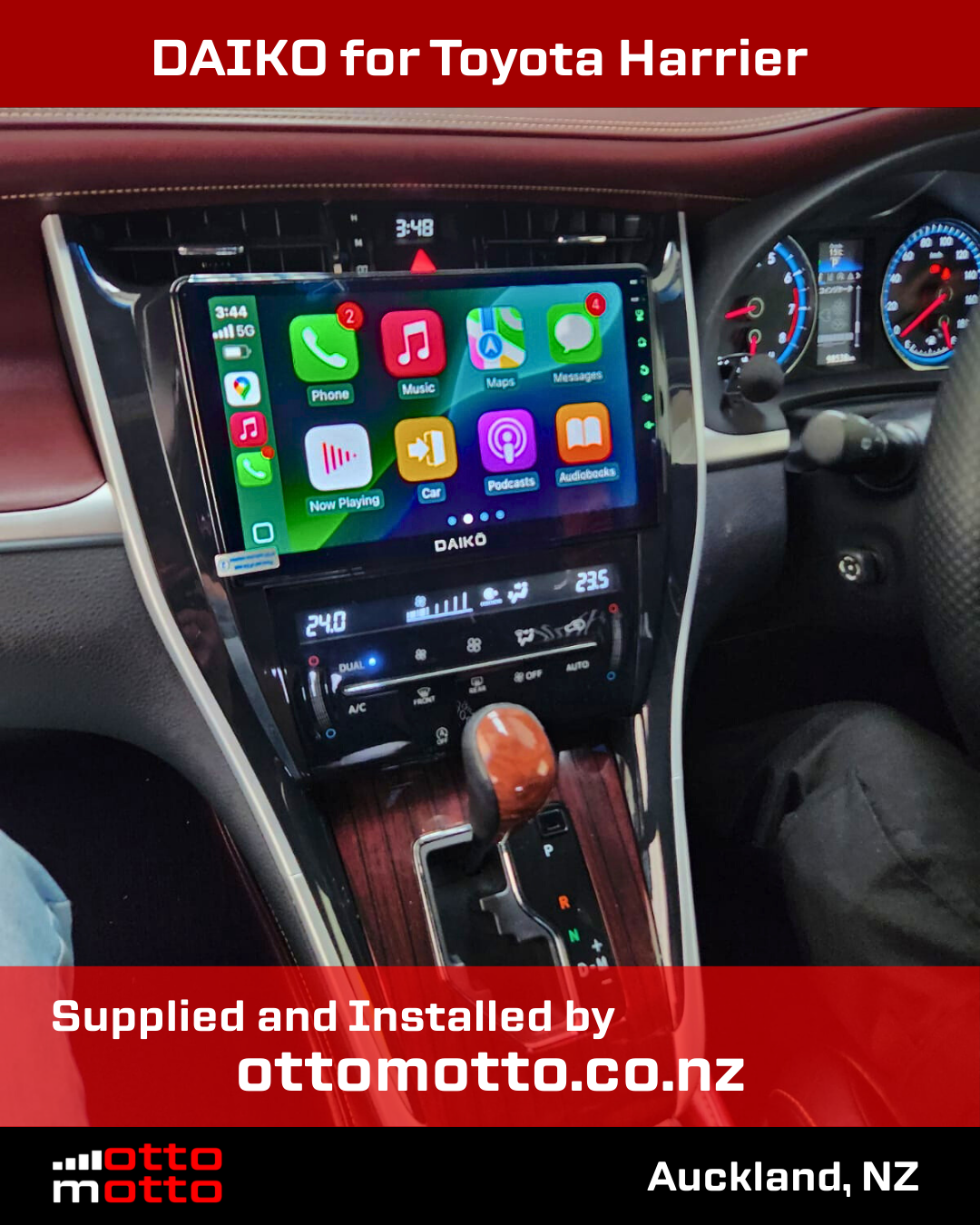 Toyota Harrier — Daiko 10” installed + camera integration.