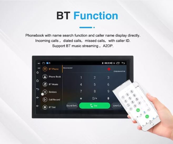 Car Stereo For Toyota  7inch Carplay and Android Auto Bluetooth USB 2GB+32GB