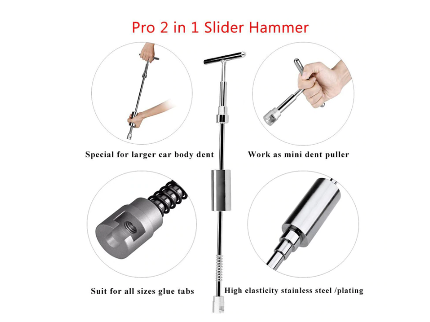 T-bar Dent Repair Puller Kit with Glue Tabs Suction Cup